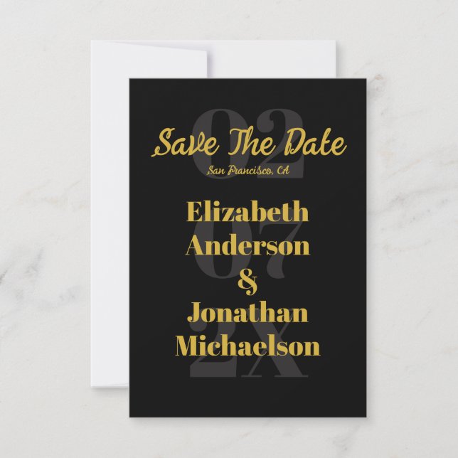 Minimalist Typography Save The Date (Front)