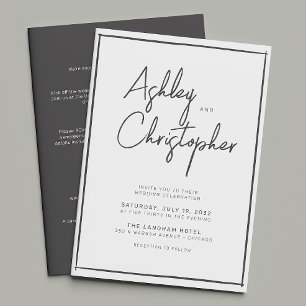 Minimalist Typography Script All-in-One Wedding Invitation