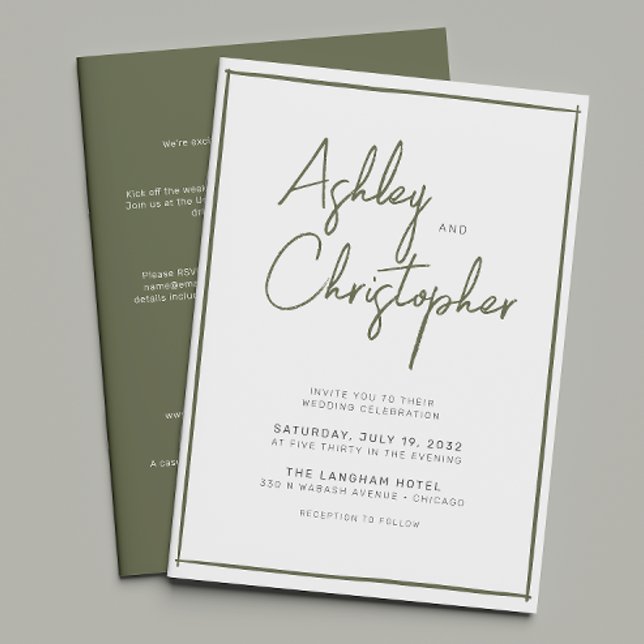 Minimalist Typography Script All-in-One Wedding Invitation (Creator Uploaded)