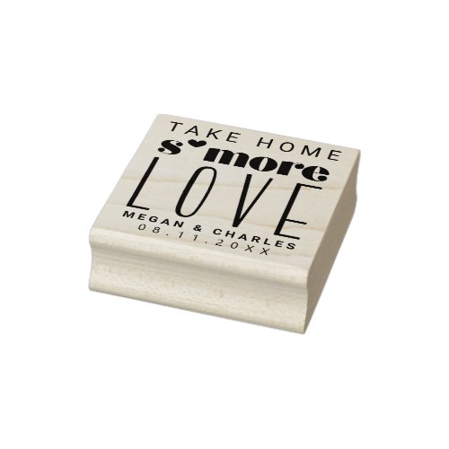 Minimalist Typography Smore Love Wedding Rubber Stamp