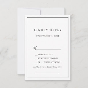 Minimalist Typography Song Request RSVP Card
