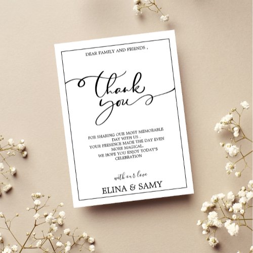 Minimalist typography thank you cards 
