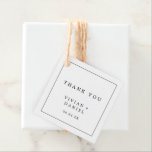 Minimalist Typography Thank You Favor Tags<br><div class="desc">These minimalist typography thank you favor tags are perfect for a simple wedding. The modern romantic design features classic black and white typography. Customizable in any color. Keep the design simple and elegant, as is, or personalize it by adding your own graphics and artwork. Customize these tags with your names...</div>