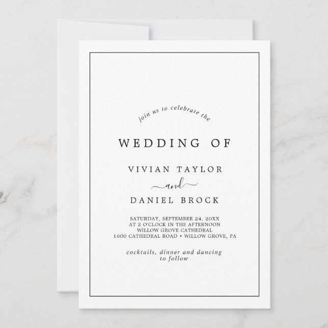 Minimalist Typography The Wedding Of Invitation (Front)