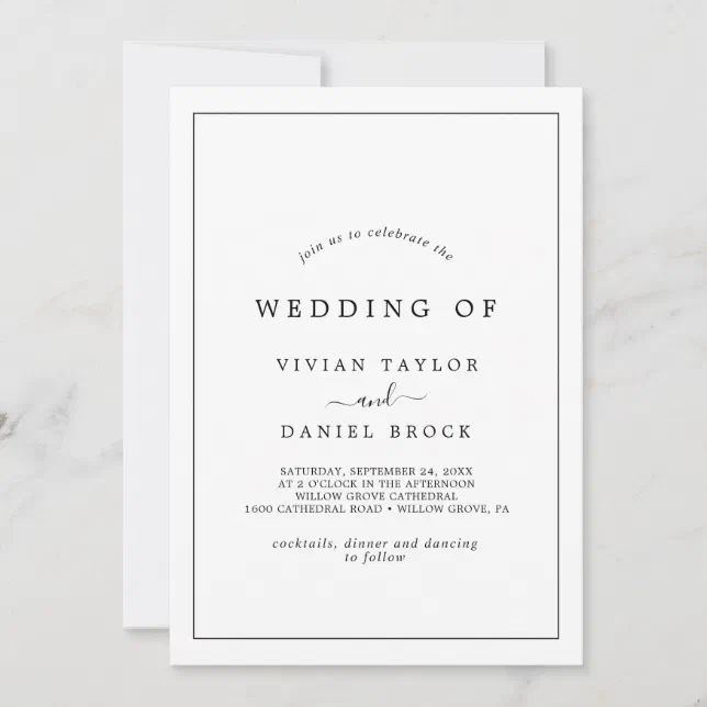 Minimalist Typography The Wedding Of Invitation | Zazzle