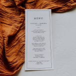 Minimalist Typography Wedding Dinner Menu<br><div class="desc">This minimalist typography wedding dinner menu card is perfect for a simple wedding. The modern romantic design features classic black and white typography. Customizable in any color. Keep the design simple and elegant, as is, or personalize it by adding your own graphics and artwork. This menu can be used for...</div>