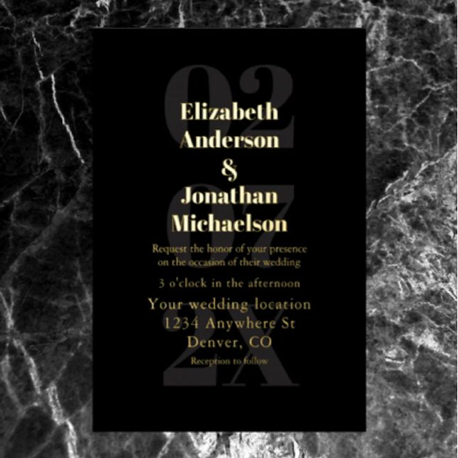 Minimalist Typography Wedding Foil Invitation (Creator Uploaded)