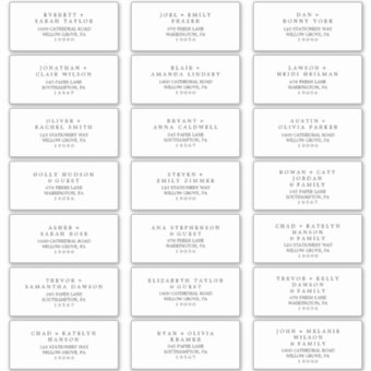 Minimalist Typography Wedding Guest Address Labels | Zazzle