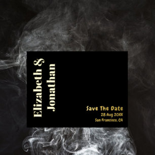 Minimalist Typography Wedding Save The Date Foil Invitation Postcard