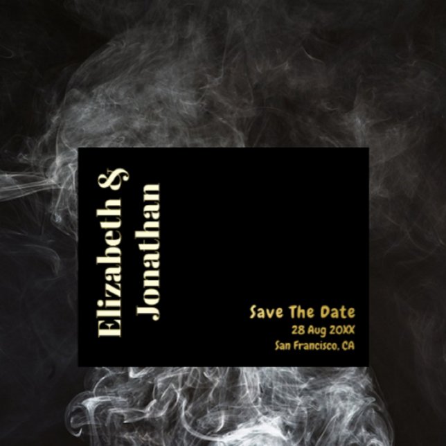 Minimalist Typography Wedding Save The Date Foil Invitation Postcard (Creator Uploaded)