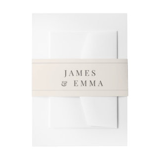 Minimalist Typography Wedding | Soft Beige Invitation Belly Band