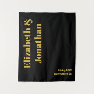 Minimalist Typography Wedding Tapestry