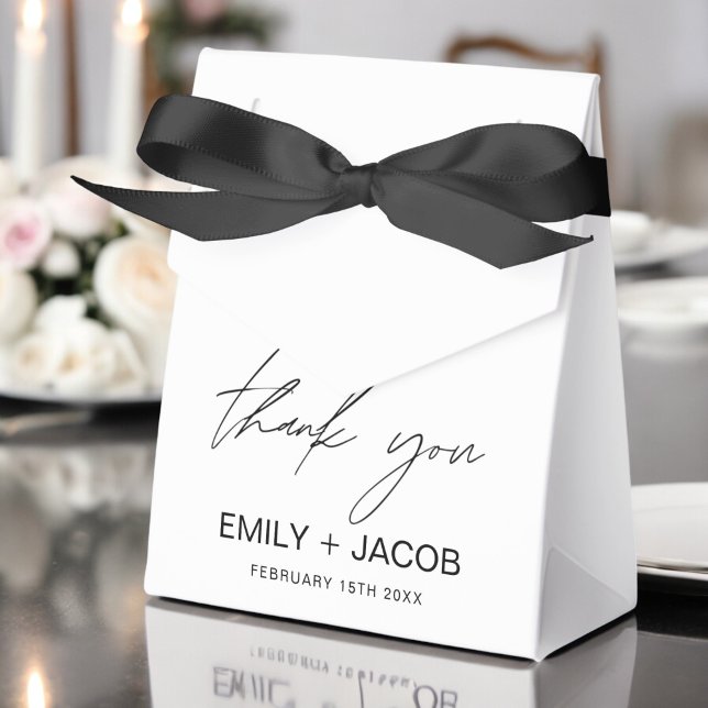 Minimalist Typography Wedding Thank You Favor Boxes (Creator Uploaded)