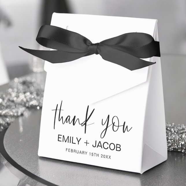 Minimalist Typography Wedding Thank You Favor Boxes (Creator Uploaded)