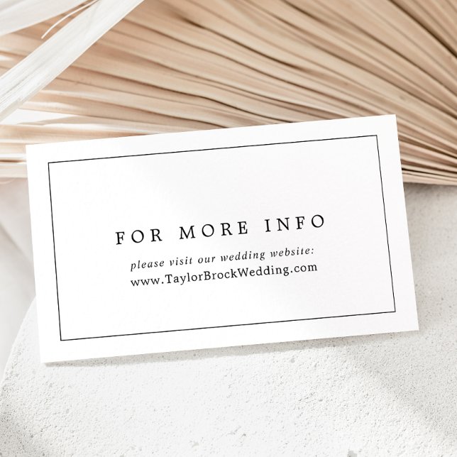 Minimalist Typography Wedding Website Enclosure Card (Creator Uploaded)