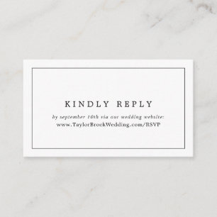 Minimalist Typography Wedding Website RSVP Enclosure Card