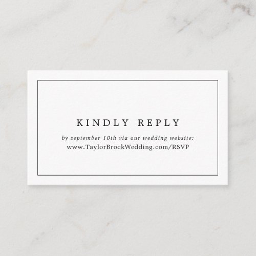 Minimalist Typography Wedding Website RSVP Enclosure Card