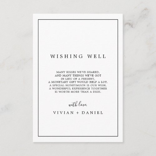 Minimalist Typography Wedding Wishing Well Card