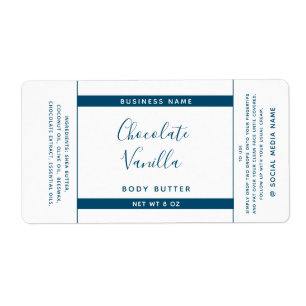 Minimalist typography white product wrap around la label