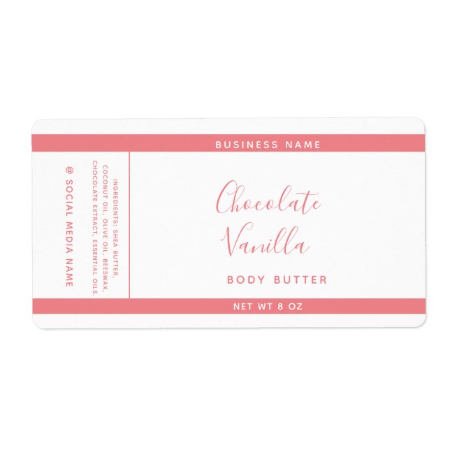 Minimalist typography white product wrap around la label (Front)