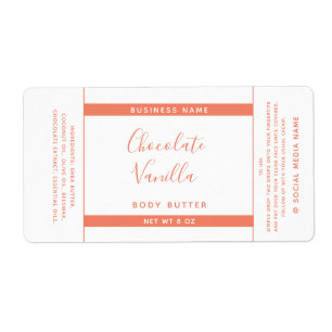 Minimalist typography white product wrap around la label