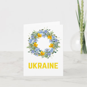 Minimalist Ukrainian Colors Wreath Note Card