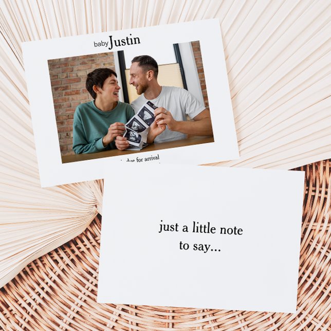 Minimalist Ultrasound photo Baby Announcement Card (Creator Uploaded)