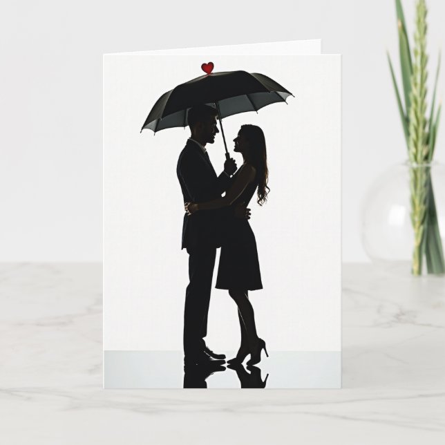 Minimalist Umbrella Love Card (Front)