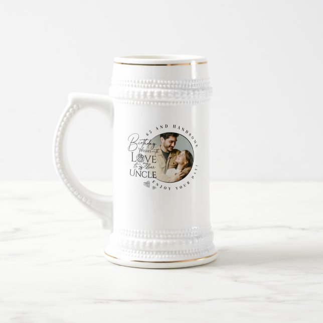 Minimalist Uncle Birthday Gifts Beer Stein (Left)