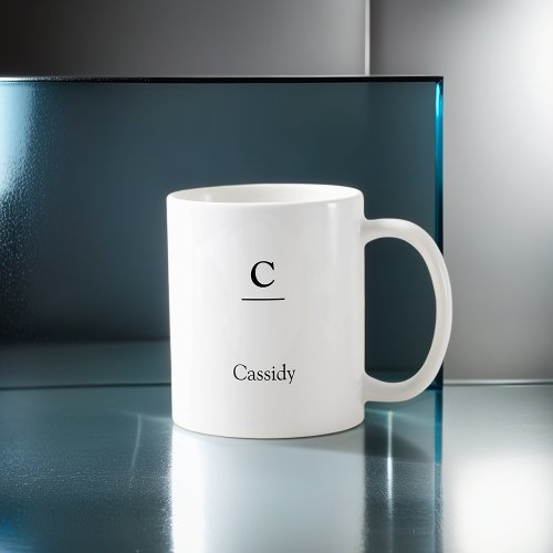 Minimalist Underline Modern Monogram Coffee Mug