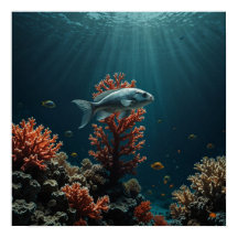 Minimalist Underwater Scene