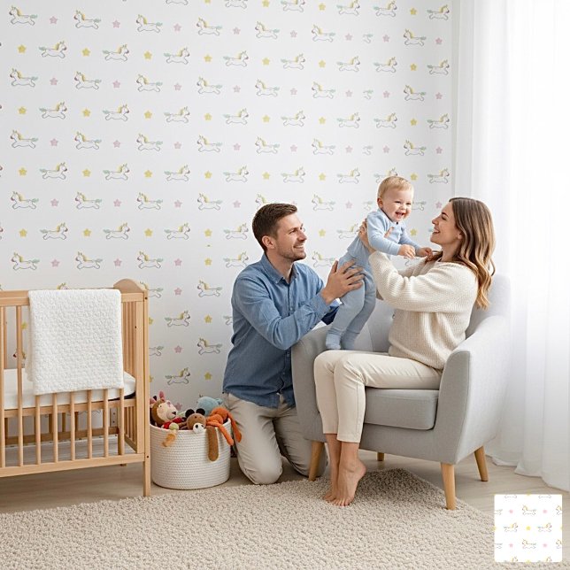 Minimalist Unicorns and Stars Pattern Wallpaper (Creator Uploaded)