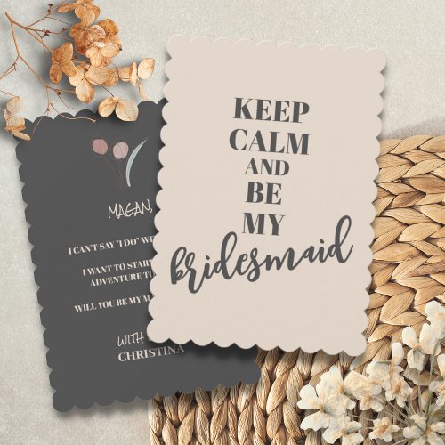 Minimalist Unique Bridesmaid Proposal Card