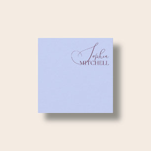 Minimalist Unique Calligraphy Periwinkle Note Card