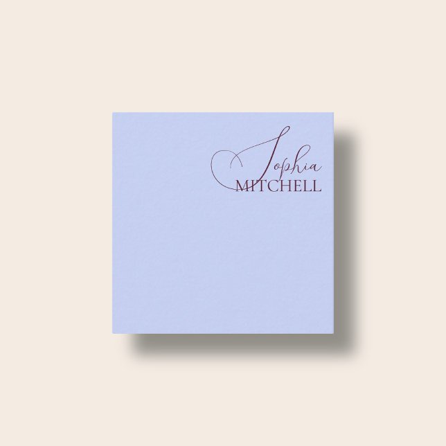 Minimalist Unique Calligraphy Periwinkle Note Card (Creator Uploaded)