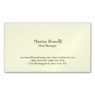 Minimalist Unique Classical Simple  Business Card Magnet