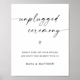 Minimalist Unplugged Ceremony Wedding Sign