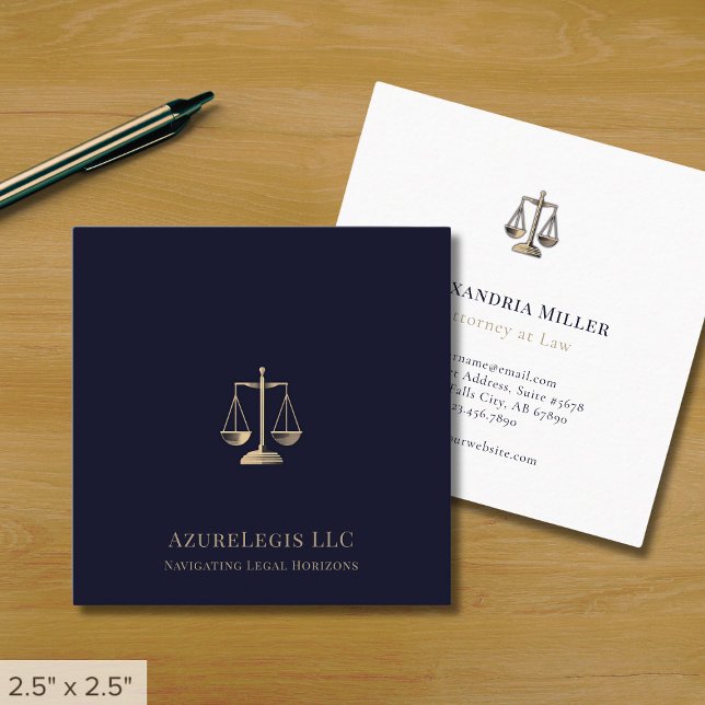 Minimalist Upscale Legal Services Square Business Card (Creator Uploaded)
