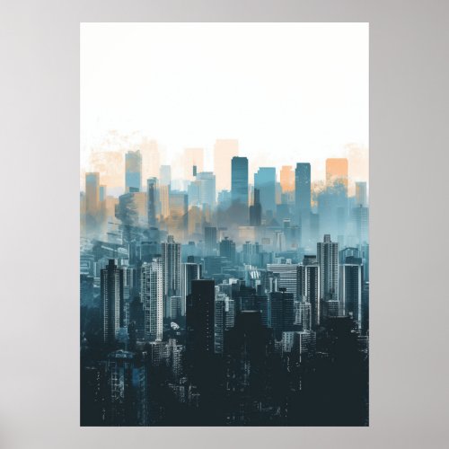 Minimalist Urbanscape Painting Poster