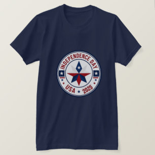 Minimalist USA Badge – Independence Day 2025 T-Shirt