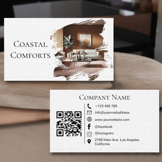 Minimalist Vacation Rental Guest House QR Code Business Card (Creator Uploaded)