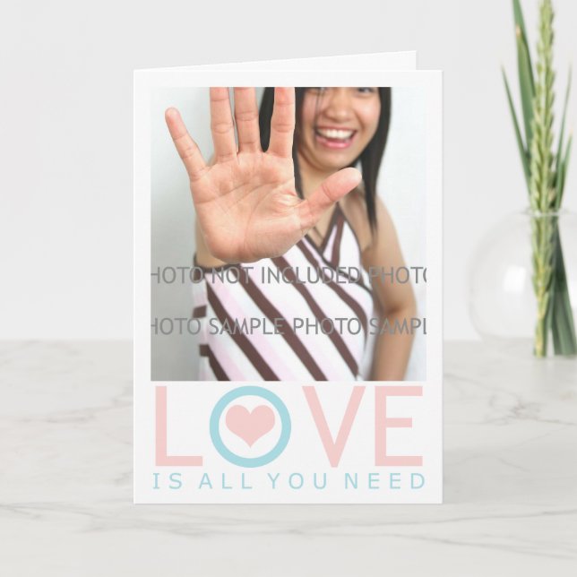 Minimalist Valentine Cards Template with Photo (Front)