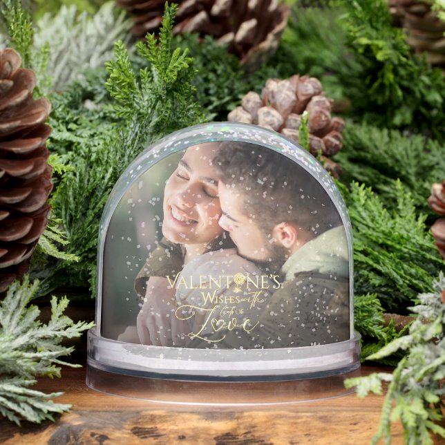Minimalist Valentine’s Modern Photo Calligraphy Snow Globe (Winter)