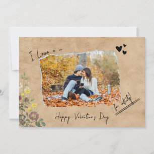Minimalist Valentines Day Couple Love you Photo  Holiday Card