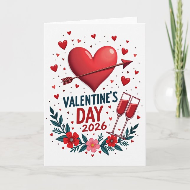Minimalist Valentines Day Dots 2026 Card (Front)