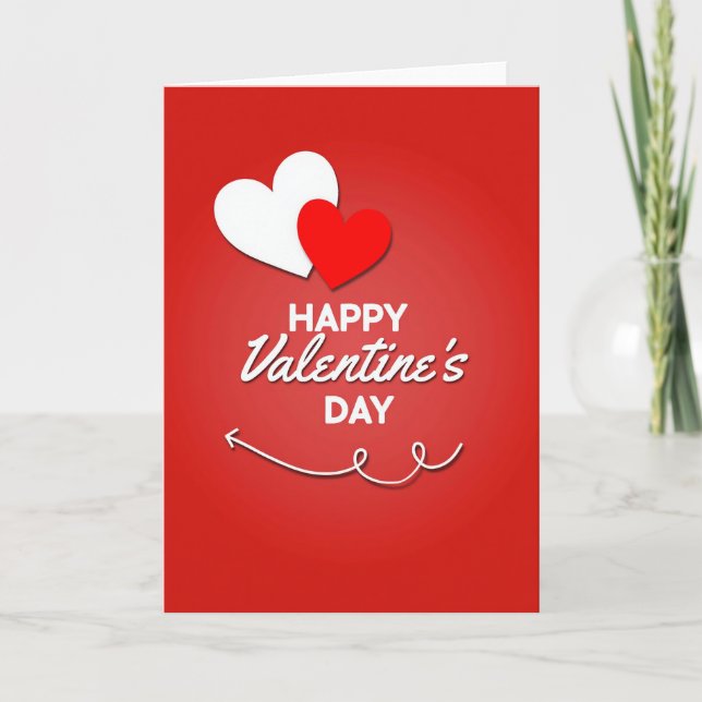 Minimalist Valentines Day Heart Card (Front)