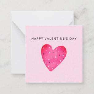 Minimalist Valentines Day Heart Watermelon Love Note Card
