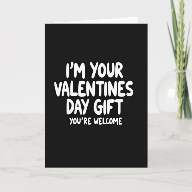 Minimalist Valentines Gift Humor Card (Front)