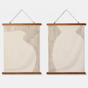 Minimalist vase silhouette hanging tapestry