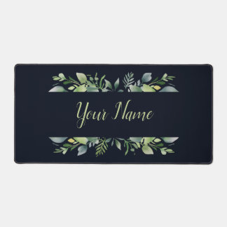 Minimalist Verdant Peaceful Decorative Leaves Desk Mat